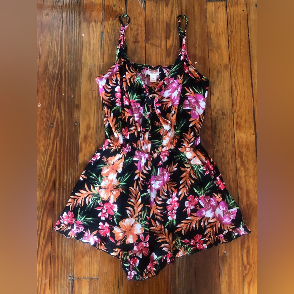 Mossimo Floral Romper with Front Tie Size XS